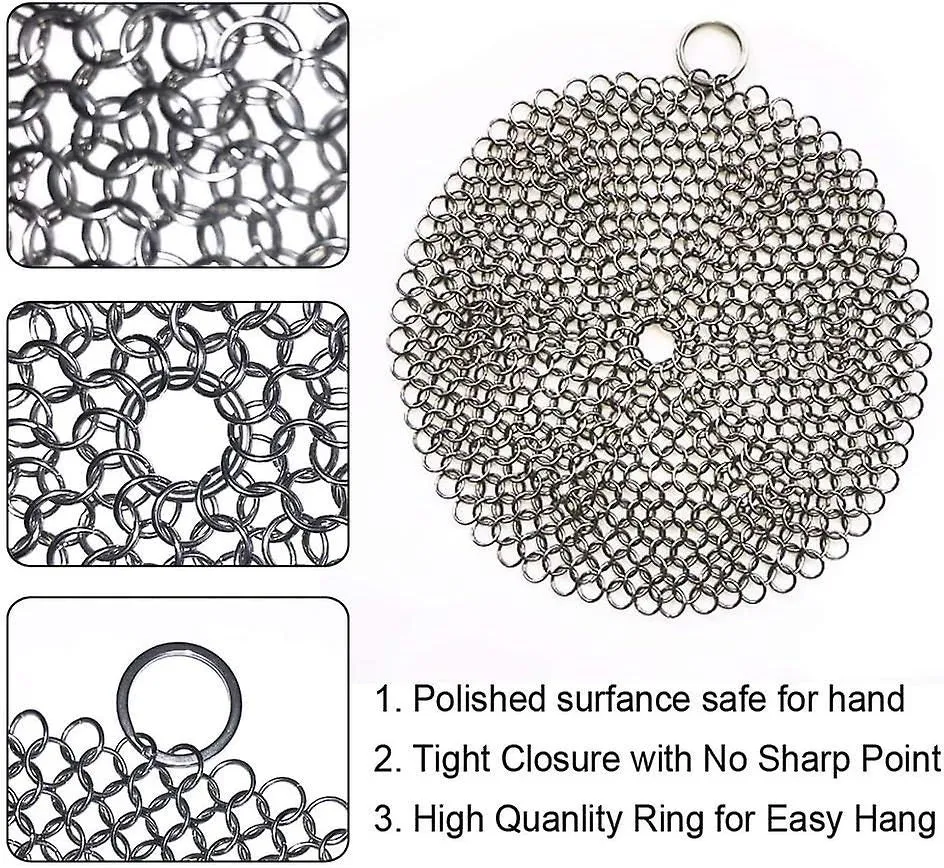Stainless Steel Scrubber Cast Iron Skillet