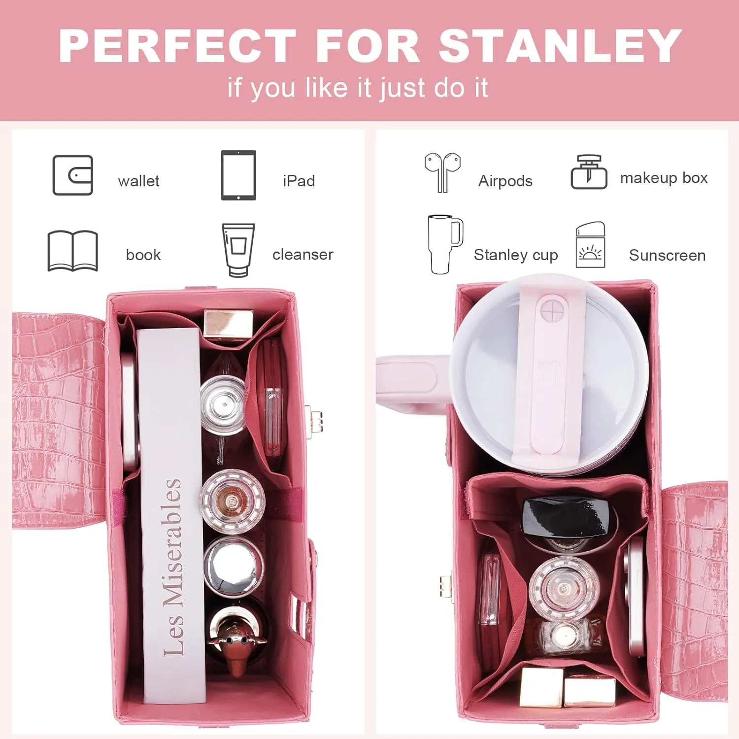 Stanley Outdoor Portable Crossbody Cup Storage Bag with Purse, Crossbody Bag for Stanley Bottle