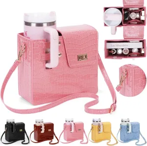 Stanley Outdoor Portable Crossbody Cup Storage Bag with Purse, Crossbody Bag for Stanley Bottle