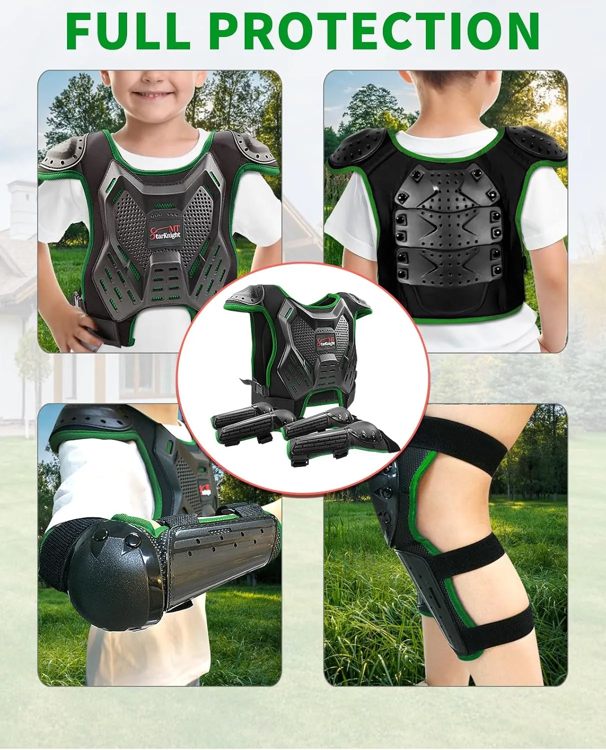 StarknightMT Kids Dirt Bike Gear - Youth Motorcycle Riding Protective Gear Motocross Armor Suit Chest Protector for Boys Girls Mountain Biking Cycling