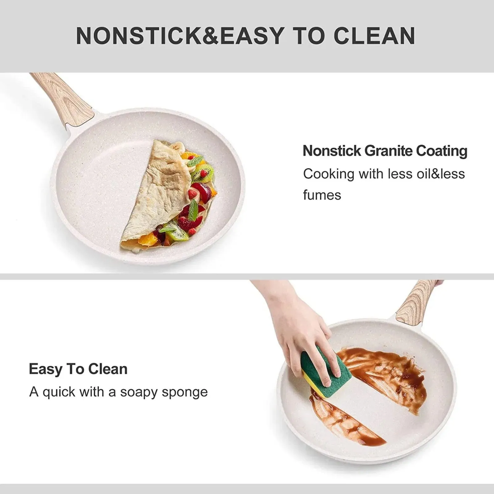 Stick Set Cooking Non Local delivery Set, LunaLulink Industrial-grade 11 Pieces Pots and Pots Granite Pans Nonstick Pot Cookware Stone