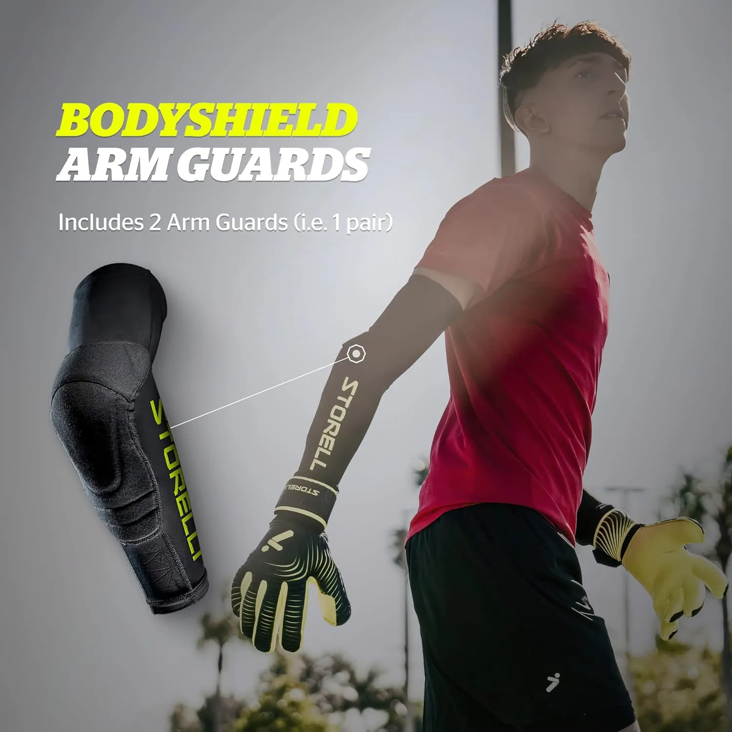 Storelli BodyShield Arm Guards | Protective Soccer Elbow Pads | Enhanced Arm Protection |