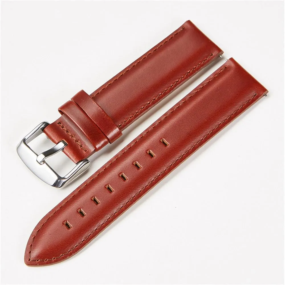 Strap 18mm 20mm 22mm Black Brown Red Strap Quick Release Strap Watch AccessoriesLeather