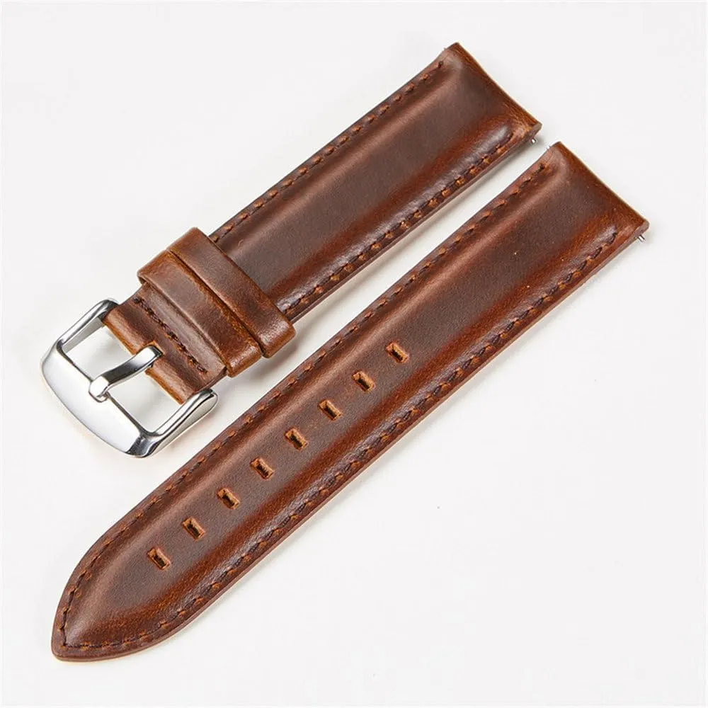 Strap 18mm 20mm 22mm Black Brown Red Strap Quick Release Strap Watch AccessoriesLeather
