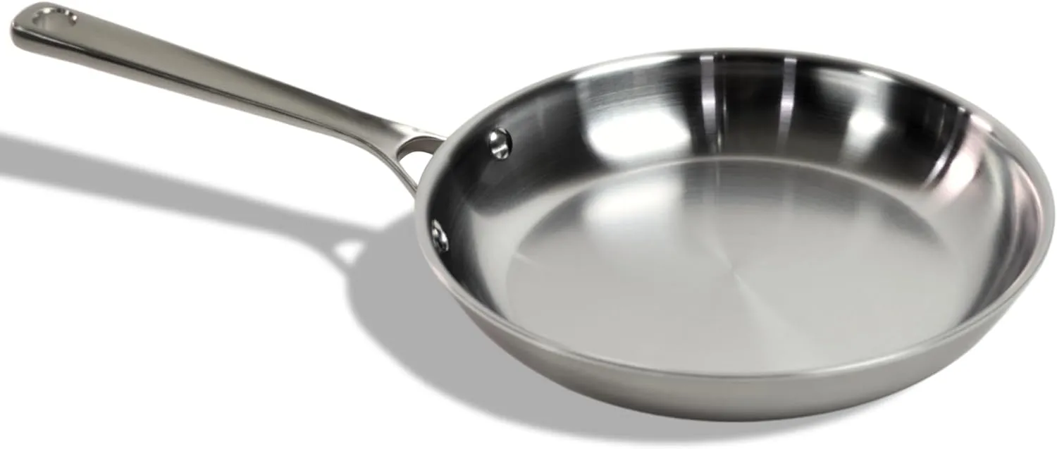 STRATA Carbon Steel Clad 10.5" Frying Pan Skillet, 3-Ply Carbon Steel Cookware with Aluminum Core, Lightweight (2.4 lbs), Even Heating, Stick-Resistant When Seasoned, Versatile & Fast-Heating