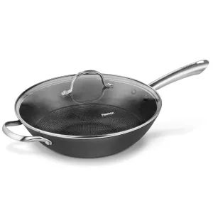 Streamlined Wok 8cm with Best-reviewed 30 Glass Melita LID Pan Fissman x