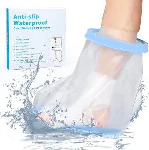 Sumifun Waterproof Foot Cast Covers for Shower Adult with Non-slip Padding Bottom, Watertight Ankle Cast Protector Keep Wounds Dry
