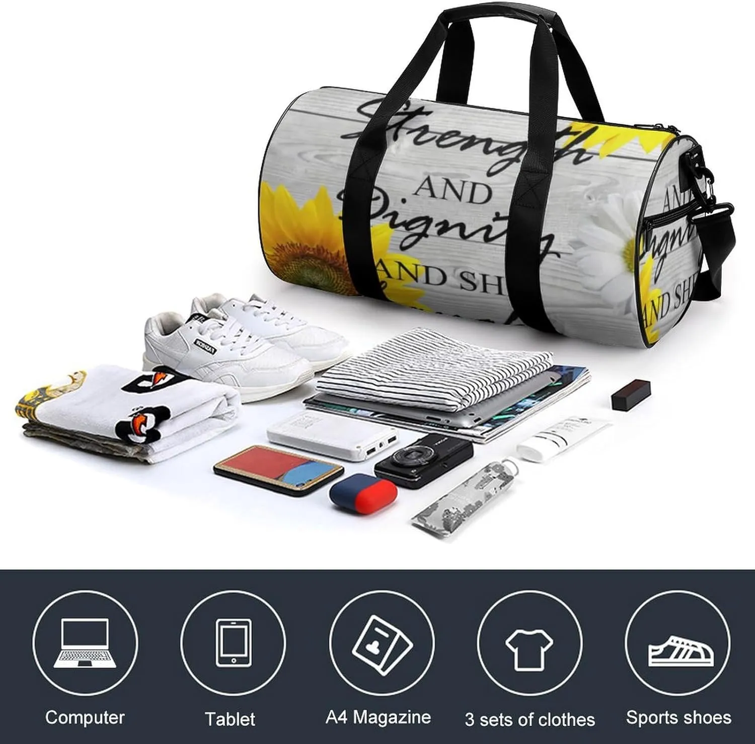 Summer Gold Pineapple Fitness Bag Waterproof And Stain Resistant Suitable for Unisex