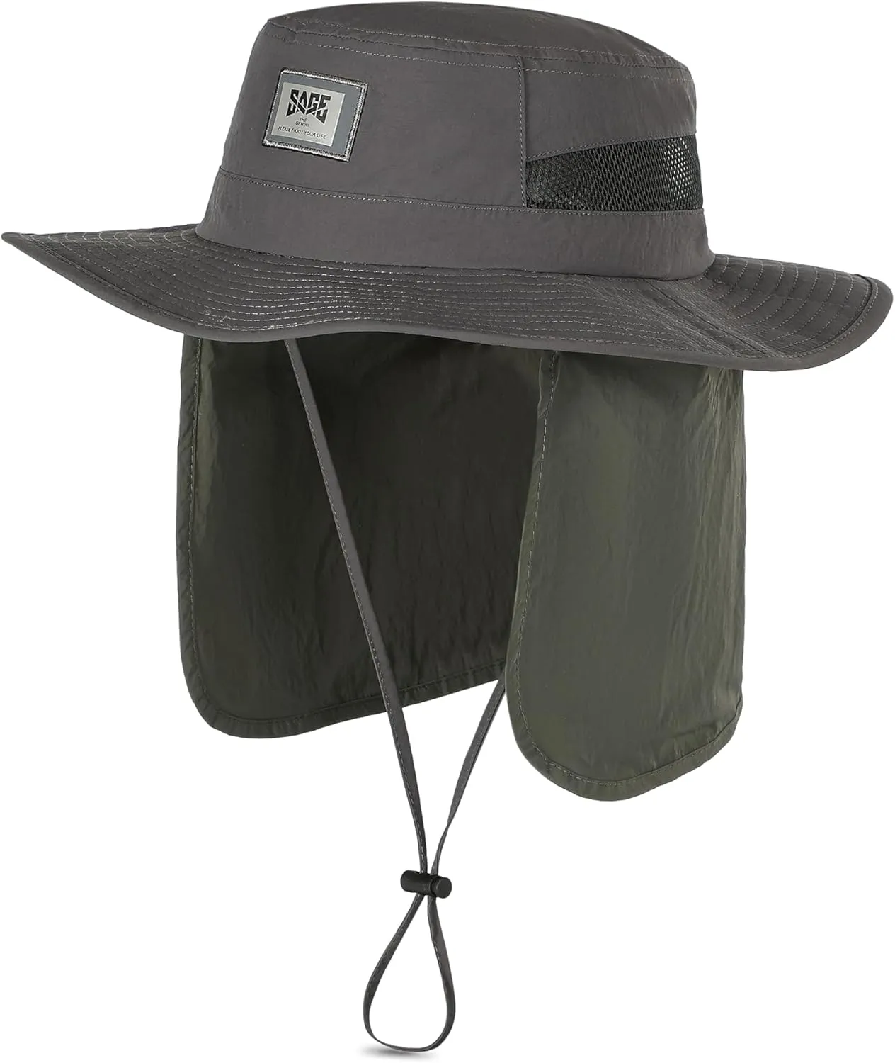Sun Hat with Removable Neck Flap, UPF 50  Breathable Lightweight Fishing Hat, Quick-Drying Safari Hat for Garden Hiking