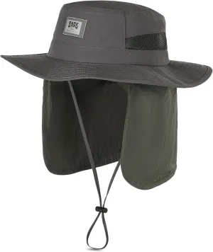 Sun Hat with Removable Neck Flap, UPF 50  Breathable Lightweight Fishing Hat, Quick-Drying Safari Hat for Garden Hiking