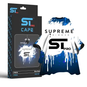 Supreme Trimmer Premium Barber Cape | Professional Hair Stylist Waterproof, Hook Closure Cape; Salon, Barber, or Home Use | Blue Neon