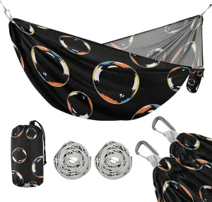 susiyo Portable Camping Hammock Soap Bubbles Printed Lightweight Hammock Comfortable Travel Swing with Tree Straps for Camping Hiking Backpacking Travel or Beach - Up to 330lbs