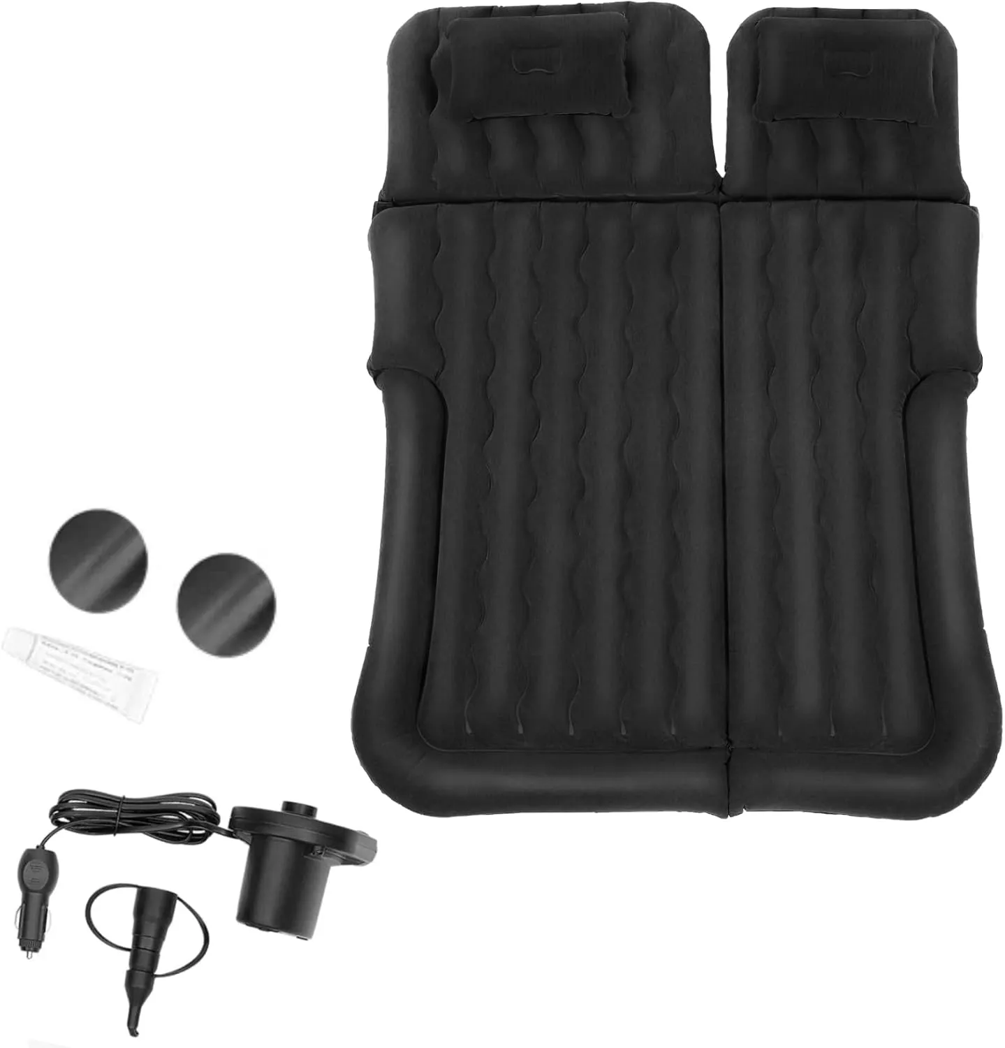 Suv/Car Air Mattress Travel Bed,Flocking Inflatable Car Camping Travel Air Mattress W/ 2pillow & Pump,Double-Layer Inflatable Port/Honeycomb Design,For Use In The Rear Seats,Trunk Of Suvs And Mpvs.