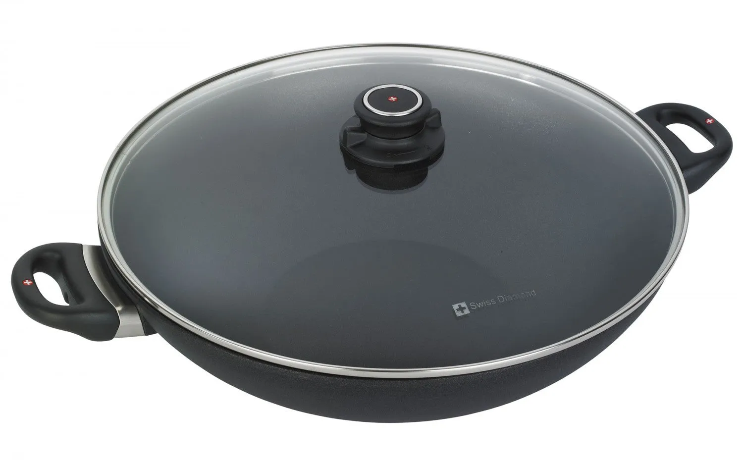 Swiss Diamond -XD Nonstick 14" Wok With Lid & TEMPURA RACK