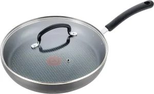 T-fal Ultimate Hard Anodized Nonstick Fry Pan With Lid 10 Inch, Oven Broiler Safe 400F, Lid Safe 350F, Cookware, Kitchen, Home, Versatile Frying Pan, Skillet, Pots and Pans, Dishwasher Safe, Black