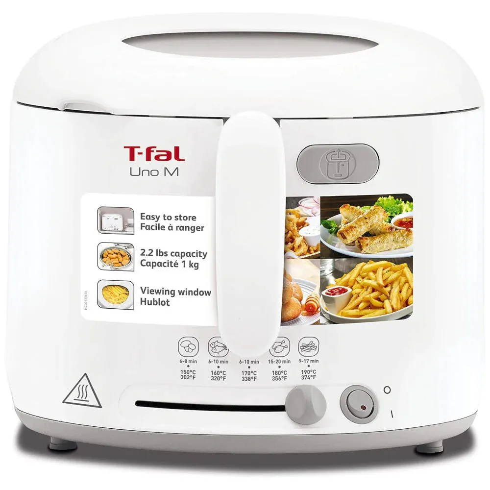 T-FAL Uno Compact Deep Fryer White - Blemished package with full warranty-FF203150