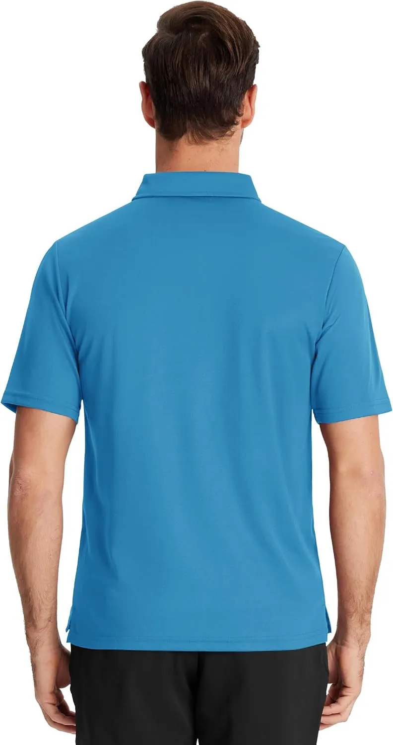 TACVASEN Polo Shirts for Men with Pocket Short Sleeve Lightweight Quick Dry Hiking Golf Fishing