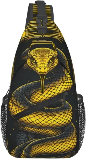 Terrifying Snake Outdoor Crossbody Shoulder Bag For Unisex Young Adult Hiking Bicycling