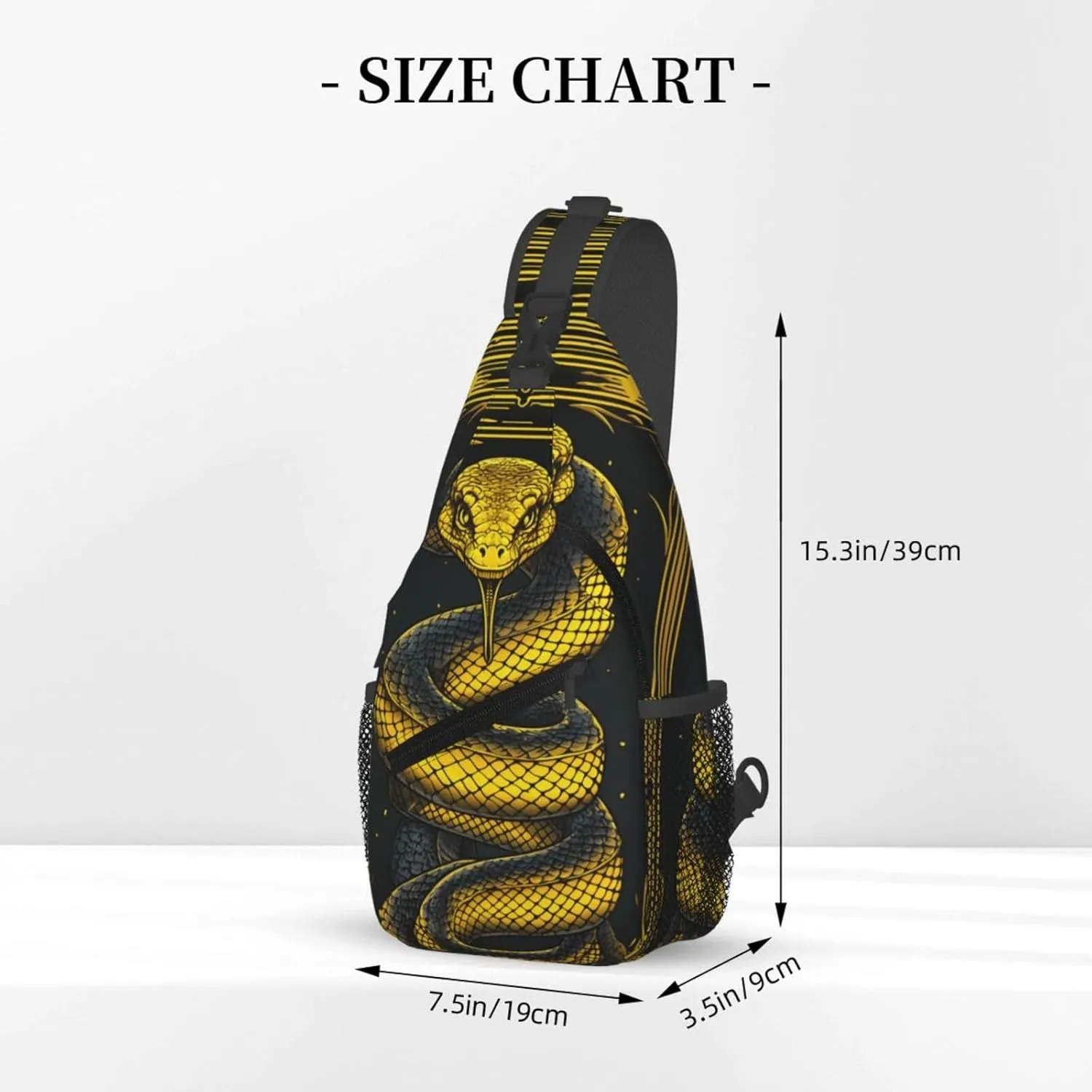 Terrifying Snake Outdoor Crossbody Shoulder Bag For Unisex Young Adult Hiking Bicycling