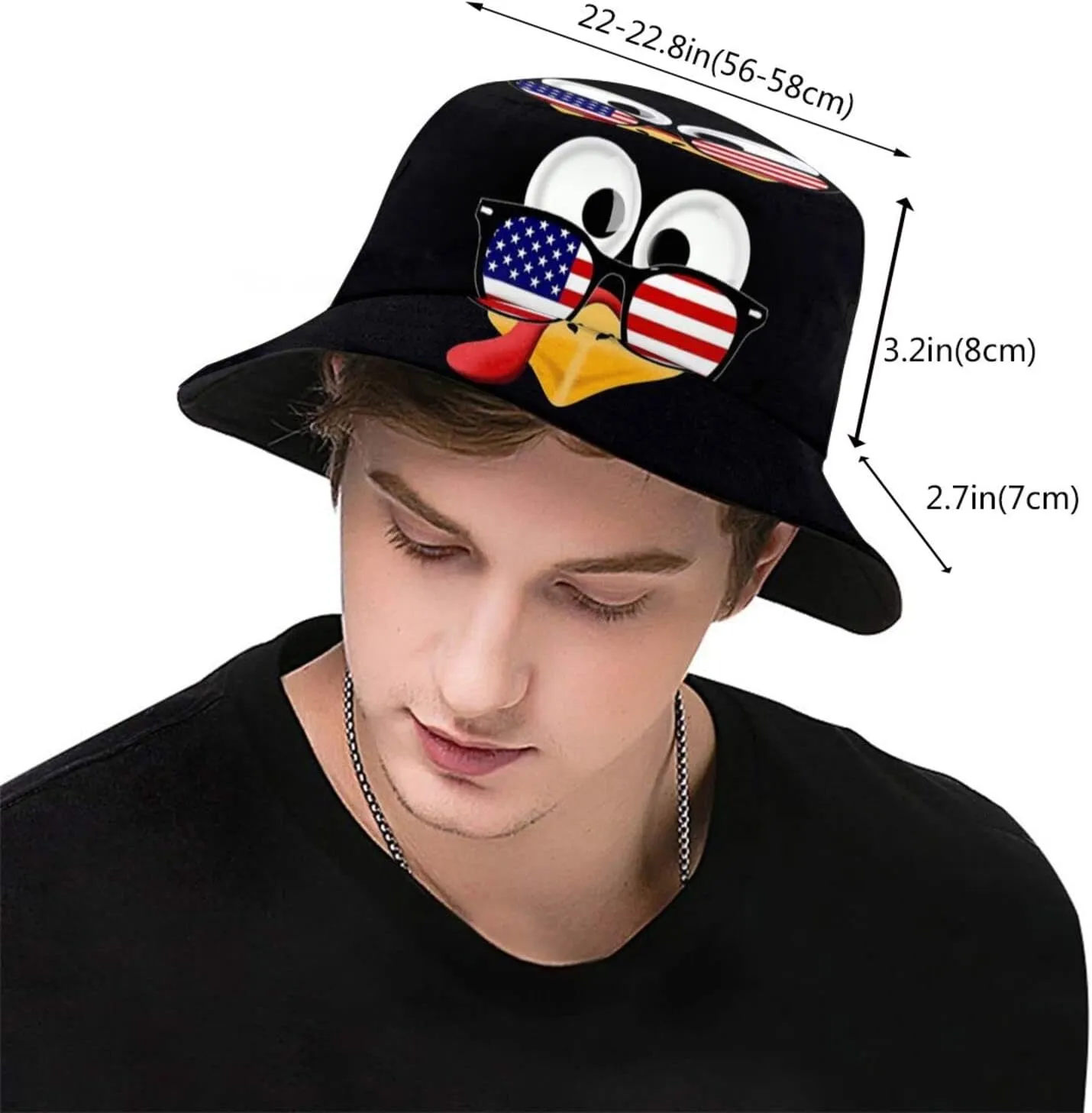Thanksgiving Turkey Bucket Hat for Men Women Teens Packable Funny Turkey Sun Hats Fisherman Hat Cap