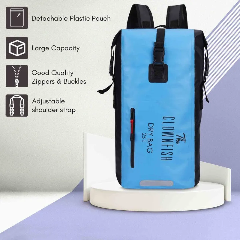 THE CLOWNFISH Waterproof Dry Backpack - 25L Capacity | Lightweight Design | Grey