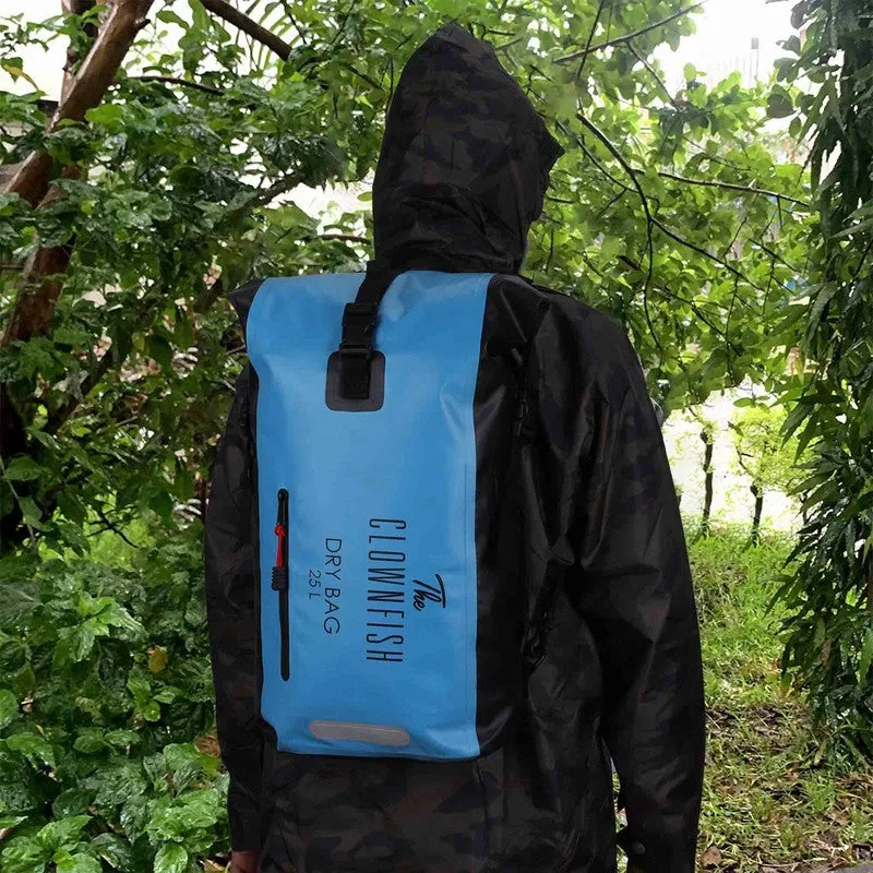 THE CLOWNFISH Waterproof Dry Backpack - 25L Capacity | Lightweight Design | Grey