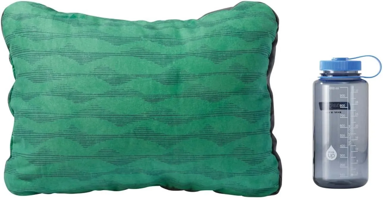 Therm-a-Rest Compressible Pillow Cinch for Camping, Backpacking, Airplanes and Road Trips, Regular - 14 x 18 Inch, Green Mountains Print