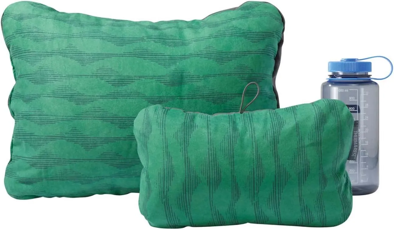 Therm-a-Rest Compressible Pillow Cinch for Camping, Backpacking, Airplanes and Road Trips, Regular - 14 x 18 Inch, Green Mountains Print