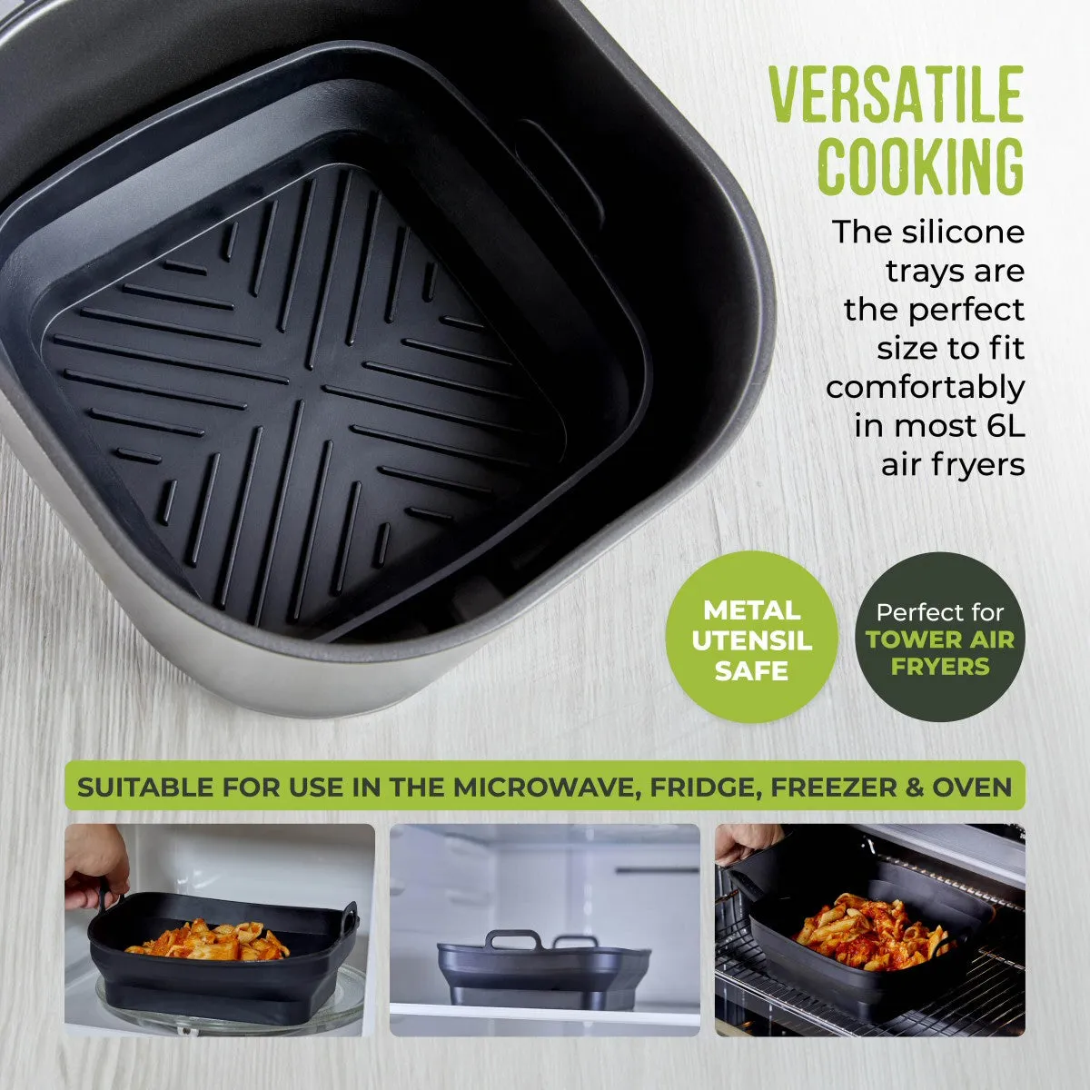 Tower Square Foldable Air Fryer Trays (Set of 2)