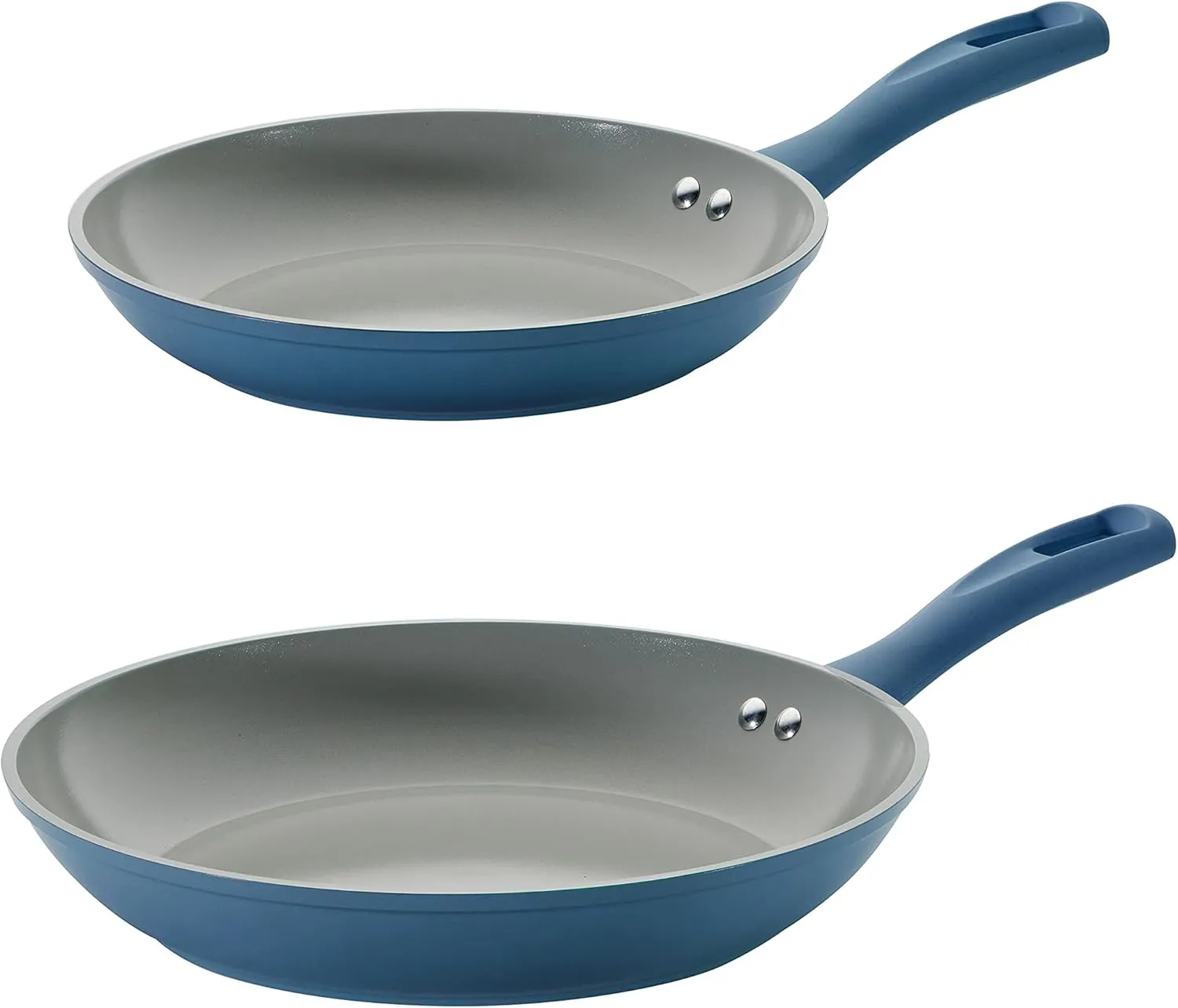 Tramontina 10 & 12-Inch Ceramic Non Stick Frying Pan Set, Heavy-Gauge Aluminum Skillet with Nonstick Coating, Dishwasher and Oven Safe (Blue, 2-Pack)