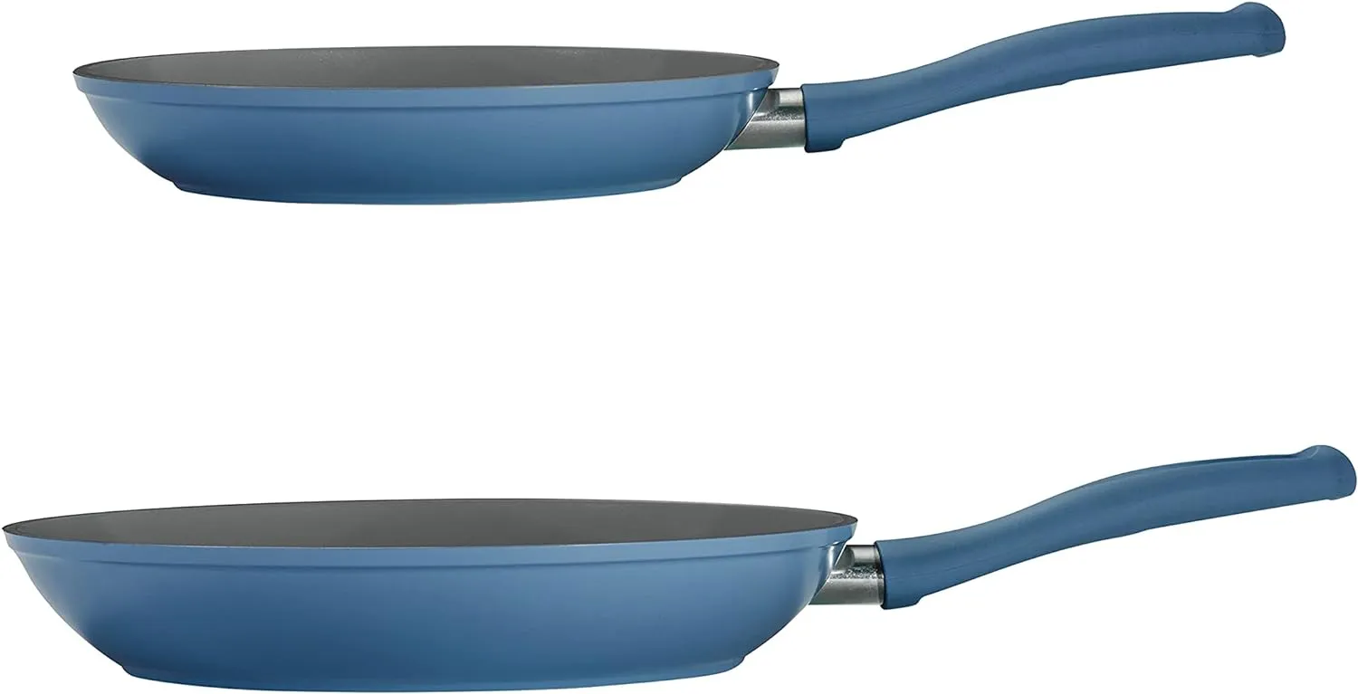 Tramontina 10 & 12-Inch Ceramic Non Stick Frying Pan Set, Heavy-Gauge Aluminum Skillet with Nonstick Coating, Dishwasher and Oven Safe (Blue, 2-Pack)