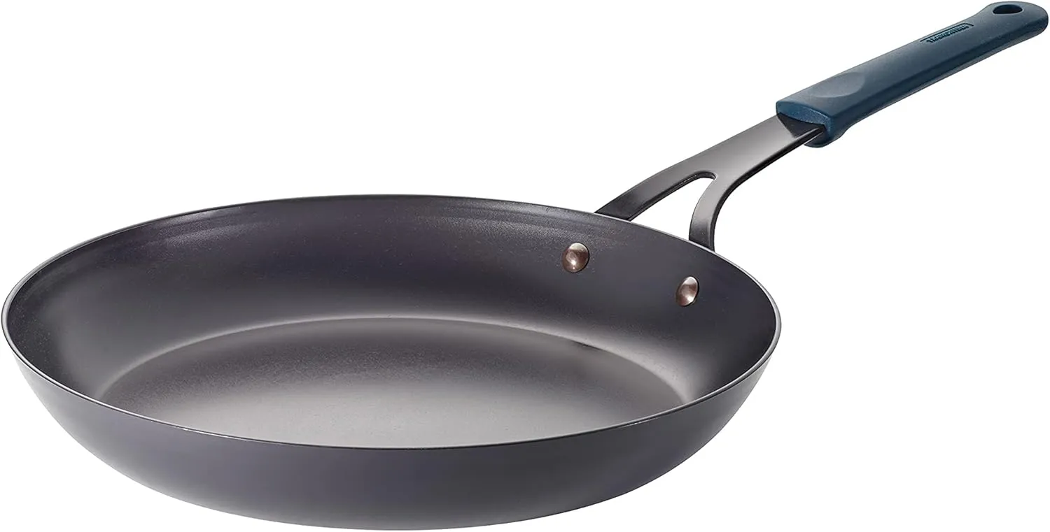 Tramontina Carbon Steel 12-Inch Large Frying Pan with Silicone Grip, Naturally Non Stick Skillet, Oven Safe
