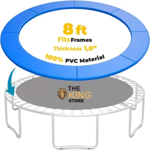 Trampoline Replacement Pad Safety Spring Cover 1in Thick PVC Foam Waterproof UV Resistant Universal Fit 10ft 12ft 14ft 15ft Foldable Tearproof Cushioned Shock Absorbing