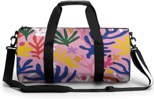 Travel Duffel Bag for Men And Women,Bright Floral Pattern Waterproof Sports Fitness Bag Portable Travel Duffel Bag