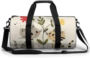 Travel Duffel Bag for Men And Women,Draw Two Cats Waterproof Sports Fitness Bag Portable Travel Duffel Bag