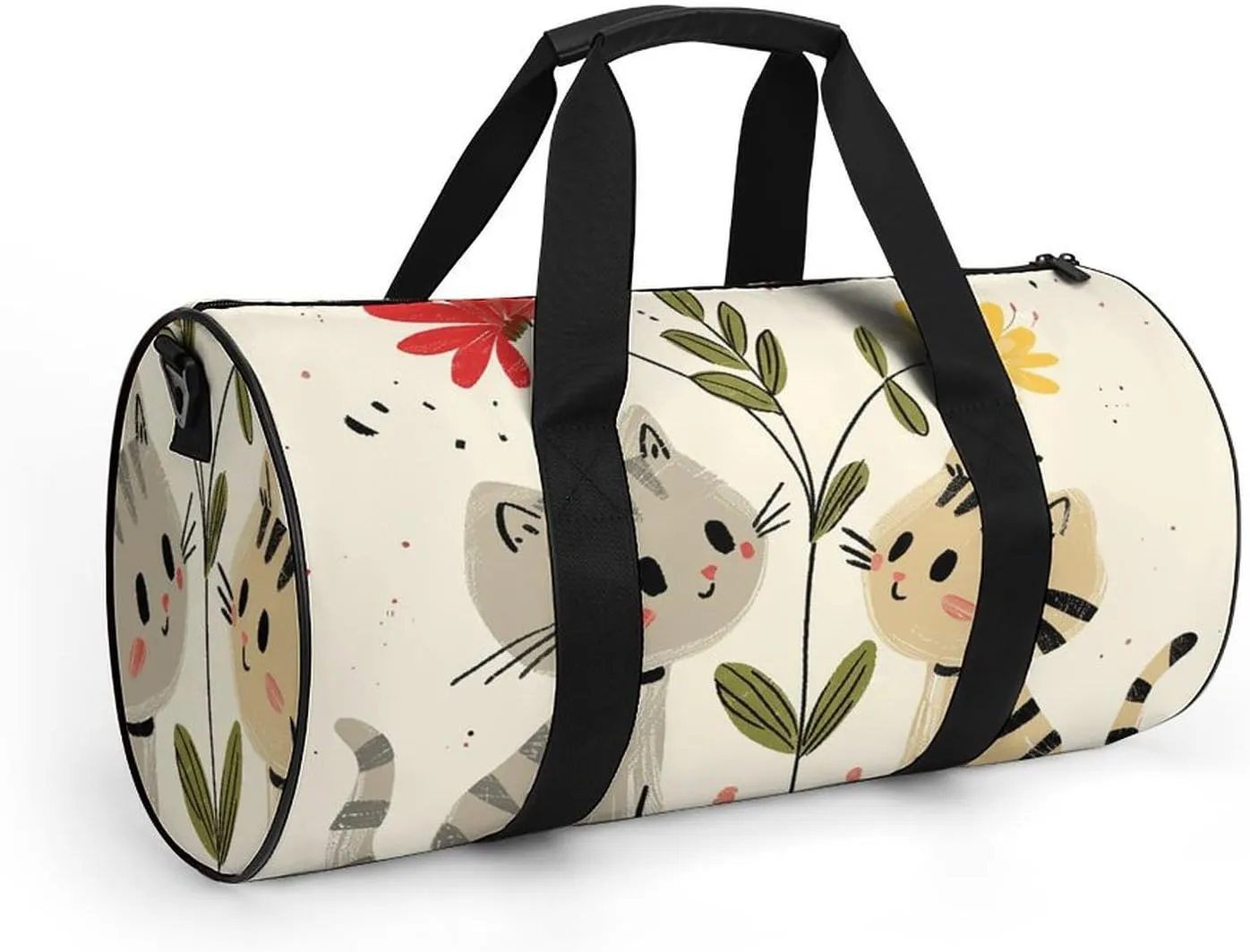 Travel Duffel Bag for Men And Women,Draw Two Cats Waterproof Sports Fitness Bag Portable Travel Duffel Bag