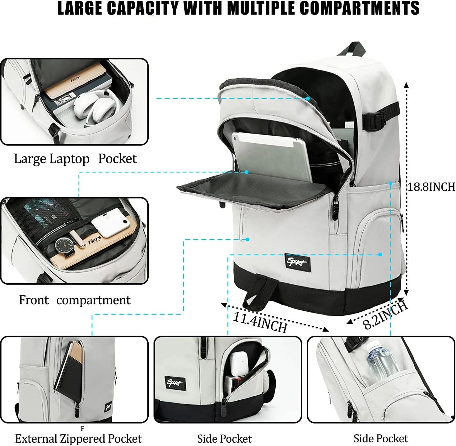 Travel Laptop Backpack, Business Slim Durable Laptops Backpack School Computer Bag Gifts for Men & Women Fits 15 Inch Notebook