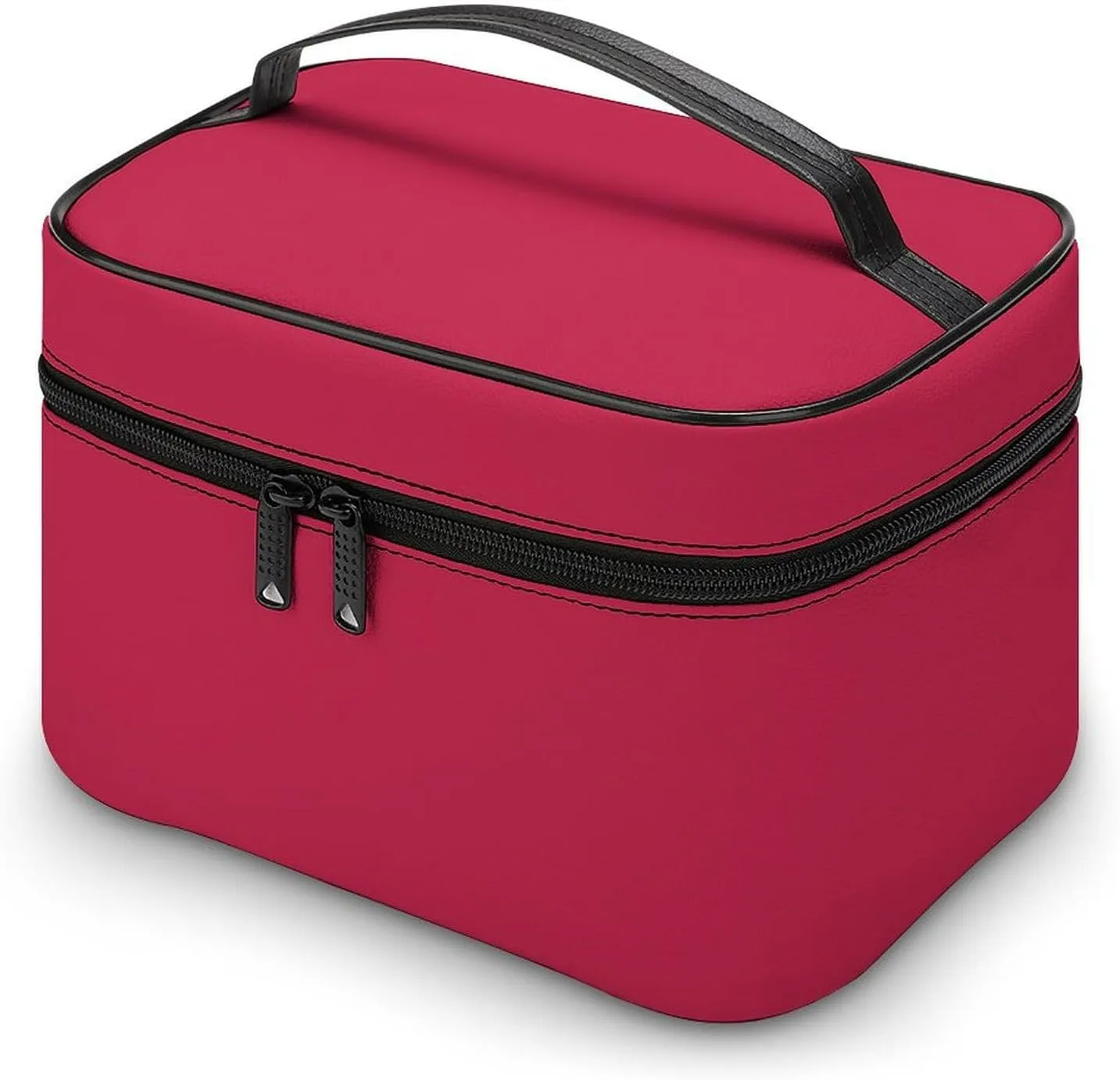 Travel Makeup Bag, Bright Maroon (Solid Color) Cosmetic Bags for Women Large Capacity Waterproof Toiletry Bag Make up Organizer