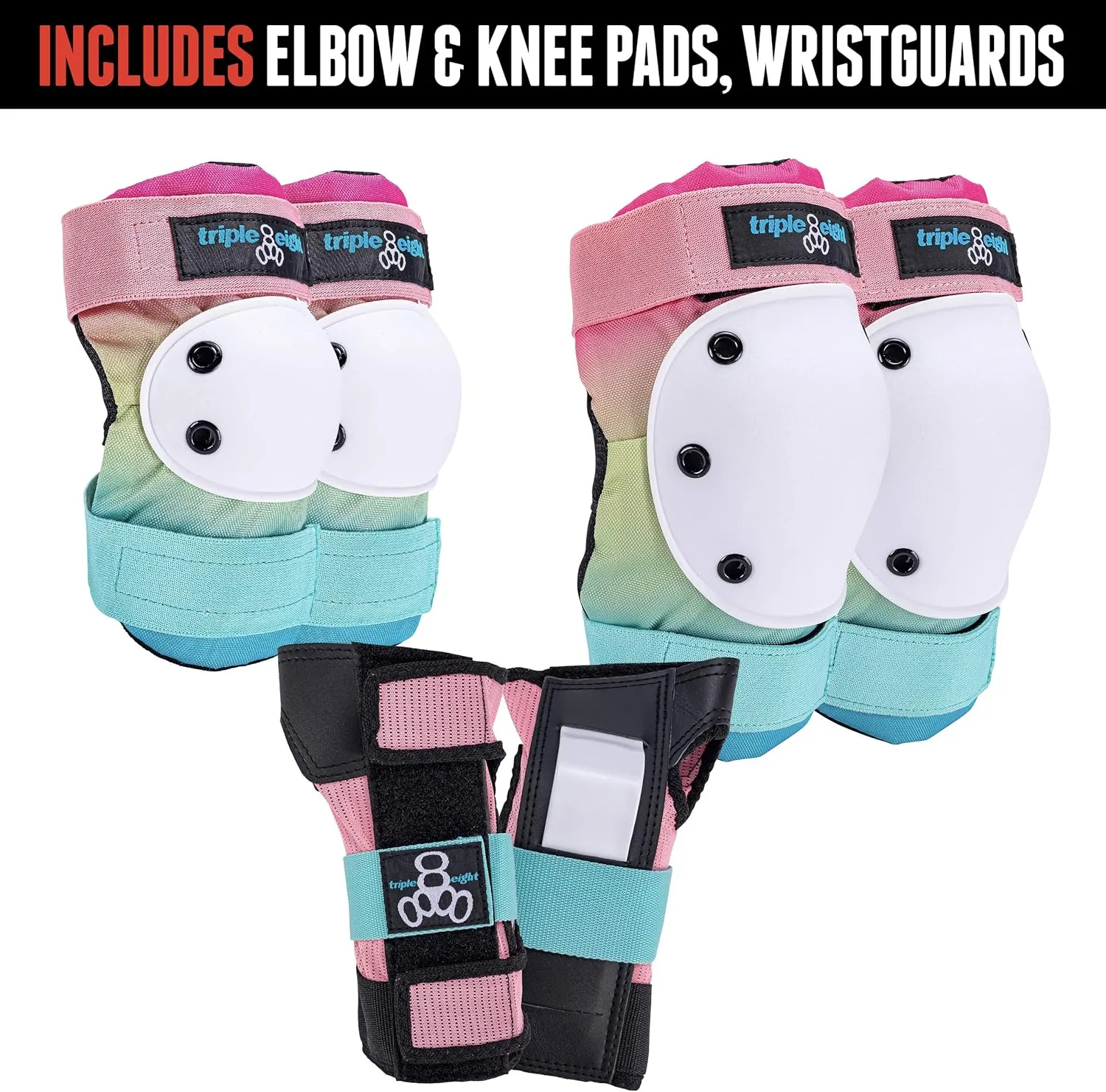 Triple Eight Saver Series 3-Pack Pad Set– Ideal for Skateboarding, in-line Skating, Roller Skating, and Biking