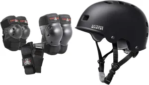 Triple Eight Saver Series Pad Set with Skateboard Cycling Helmet - Two Liners Ventilation Multi-Sport for Kids, Youth & Adults