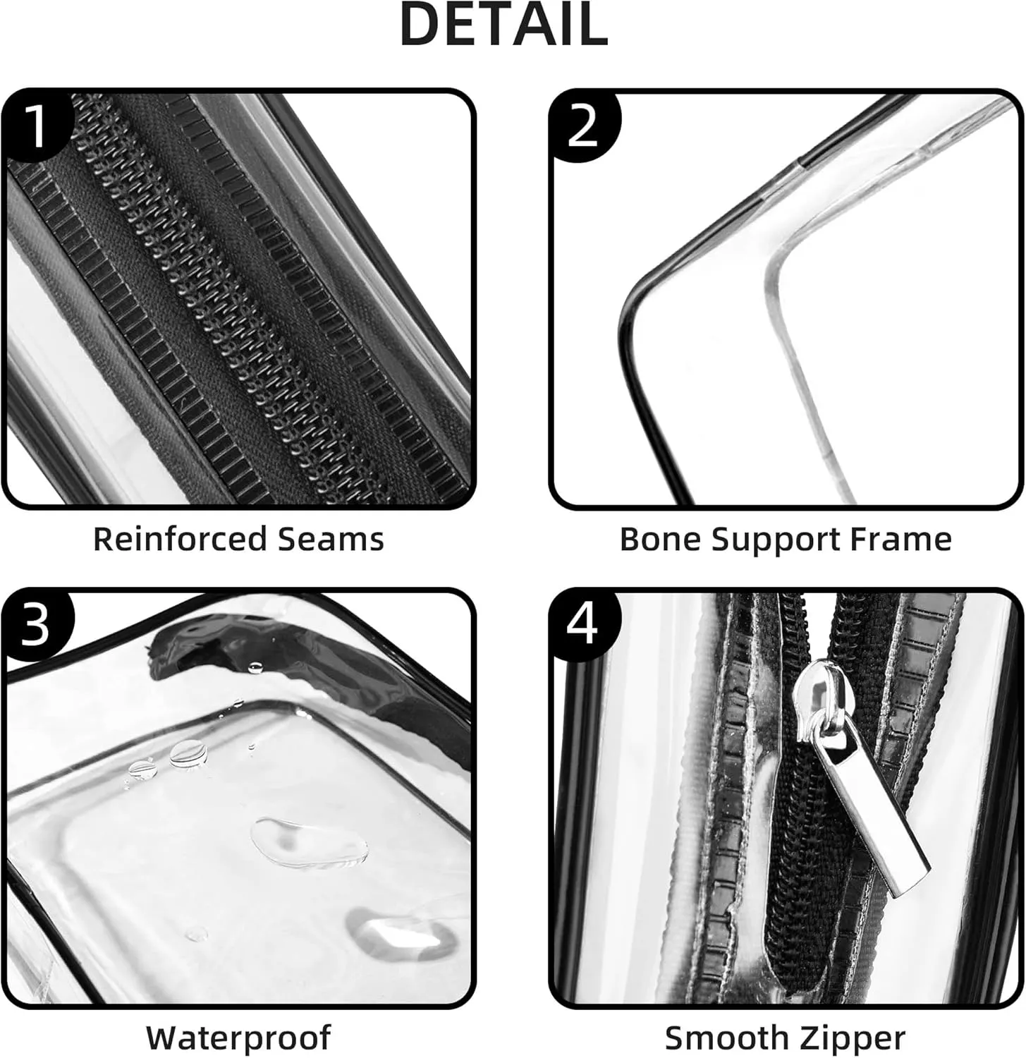 TSA Approved Toiletry Bag, Clear Travel Toiletry bag, Travel Makeup Cosmetic Bag Set for Women Men, Portable Toiletry Bag for Travel, Bathroom and Organizing (black 12 pcs)
