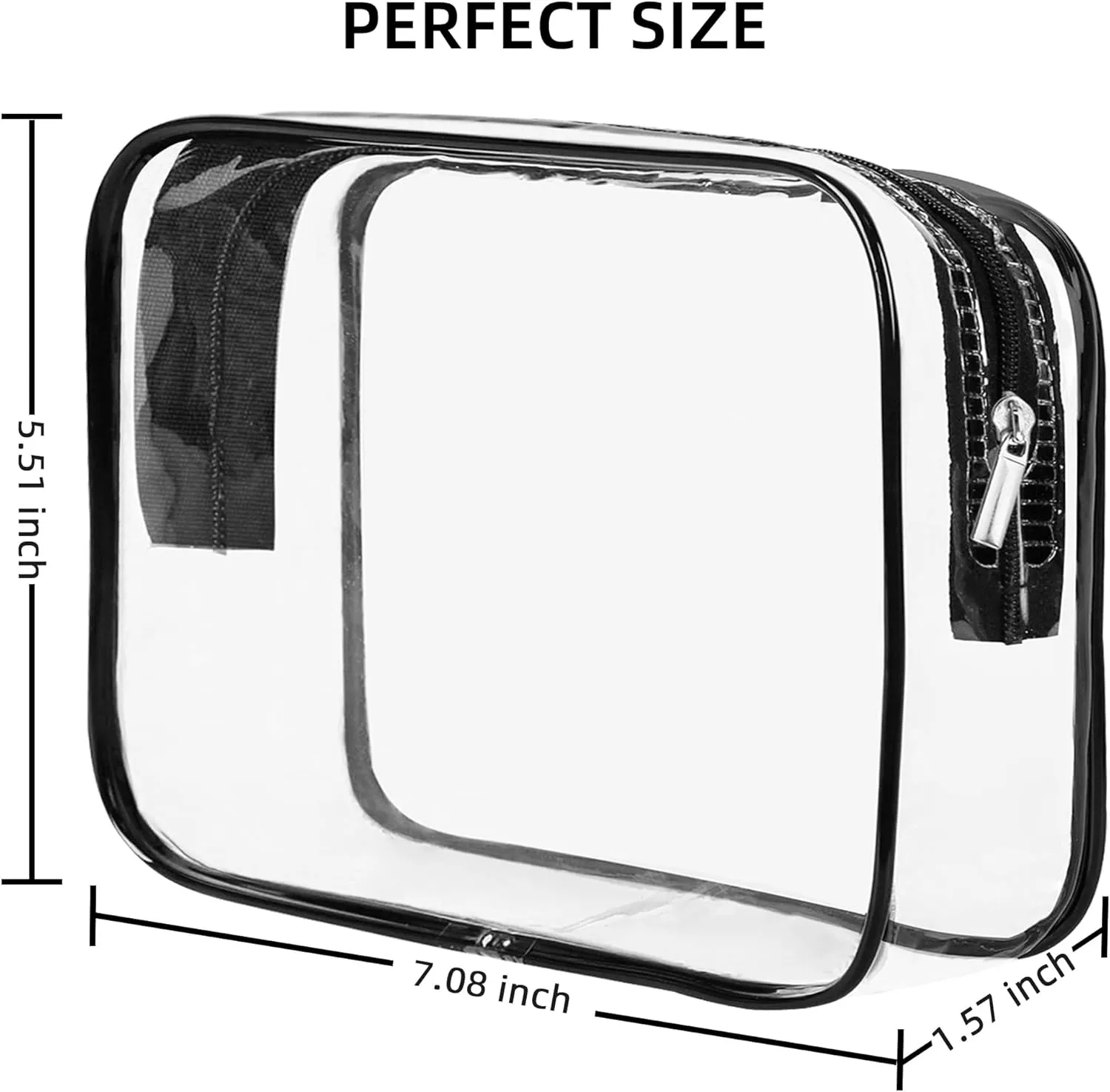 TSA Approved Toiletry Bag, Clear Travel Toiletry bag, Travel Makeup Cosmetic Bag Set for Women Men, Portable Toiletry Bag for Travel, Bathroom and Organizing (black 12 pcs)