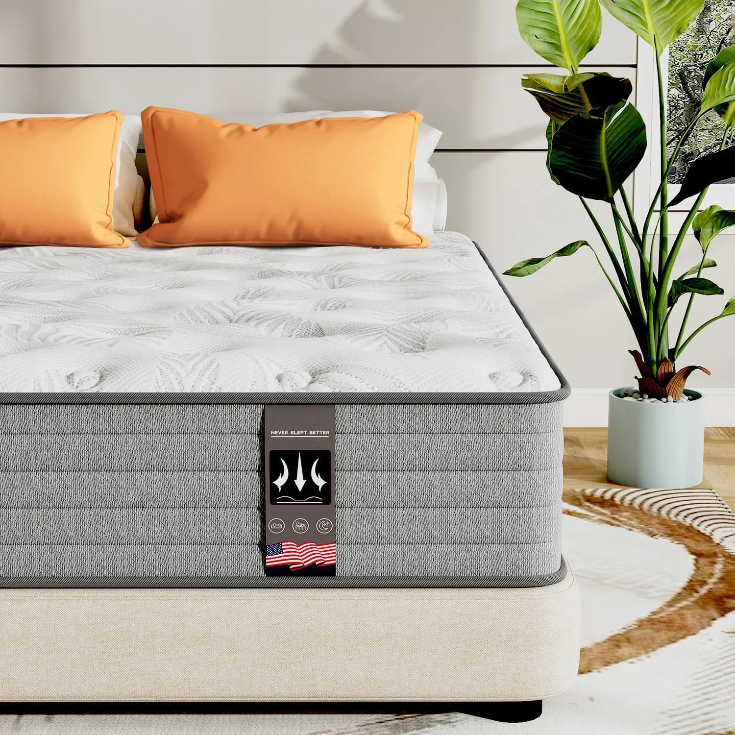 Twin XL Mattress,12 Inch Superior Hybrid XL Twin Mattress in a Box with Gel Memory Foam for Back & Lumbar Support,Individually Pocket Springs for Pressure Relief,Medium Firm,CertiPUR-US,39"*80"*12"