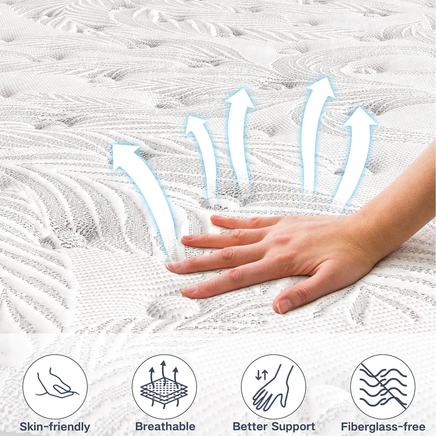 Twin XL Mattress,12 Inch Superior Hybrid XL Twin Mattress in a Box with Gel Memory Foam for Back & Lumbar Support,Individually Pocket Springs for Pressure Relief,Medium Firm,CertiPUR-US,39"*80"*12"