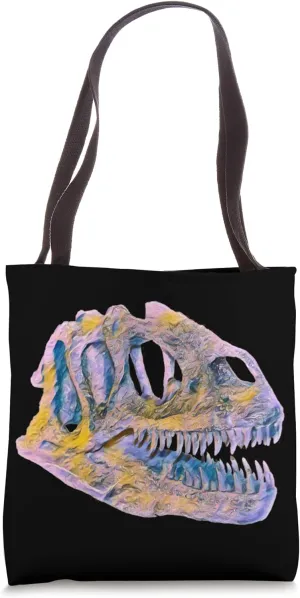 Tyrannosaurus Rex Skull Motif Dinosaur prehistoric Predator Tote Bag