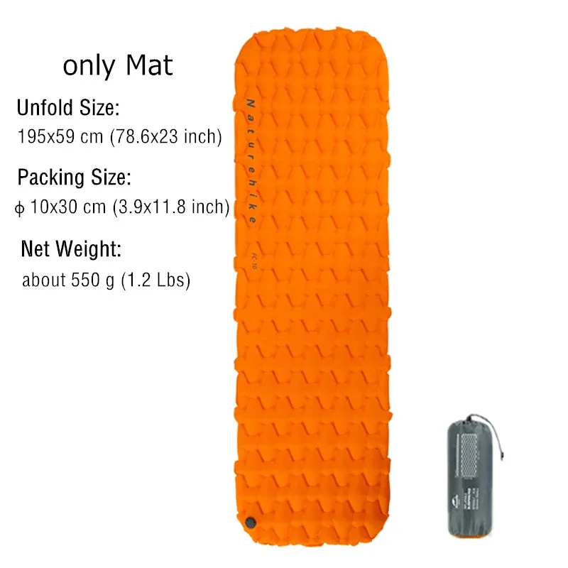 Ultralight Inflatable Camping Mattress - Waterproof, Compact, Single Sleeping Pad for Travel & Camping