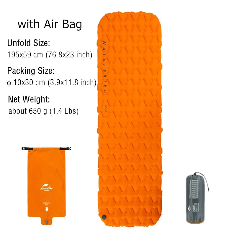 Ultralight Inflatable Camping Mattress - Waterproof, Compact, Single Sleeping Pad for Travel & Camping