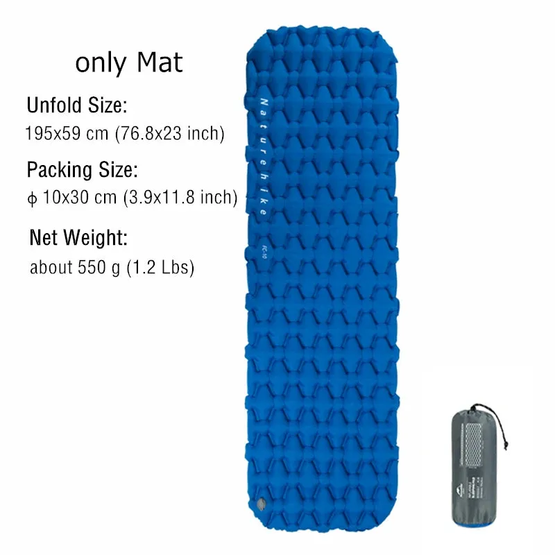 Ultralight Inflatable Camping Mattress - Waterproof, Compact, Single Sleeping Pad for Travel & Camping