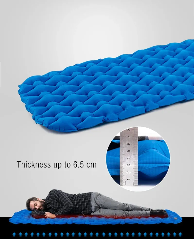 Ultralight Inflatable Camping Mattress - Waterproof, Compact, Single Sleeping Pad for Travel & Camping