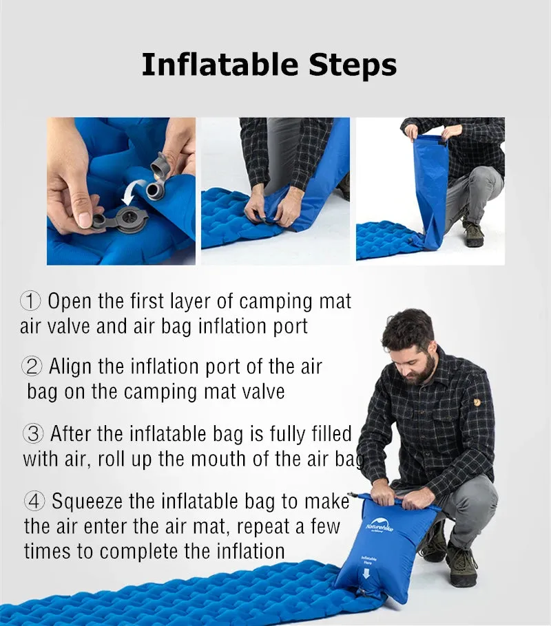 Ultralight Inflatable Camping Mattress - Waterproof, Compact, Single Sleeping Pad for Travel & Camping